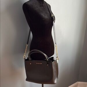 Michael Kors Black and Gold Satchel with Structured Design  - LIKE NEW!